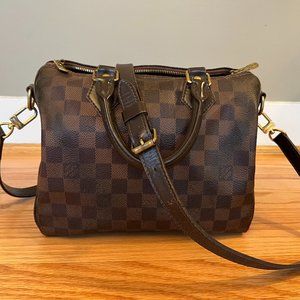 LV Speedy 25 Damier Bandouliere (with crossbody strap)